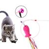 85см Эластичная игрушка для кошки Удочка с 6 сменными рыбками и колокольчиками, Снятие стресса, Снятие напряжения, Товары для кошек, Набор из 7 предметов