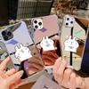 Чехол для телефона Cute Bunnys для Iphone 13 14 Pro 11 12 Max Mini X XS 8 XR 7 Puls с зеркальной поверхностью, задняя крышка
