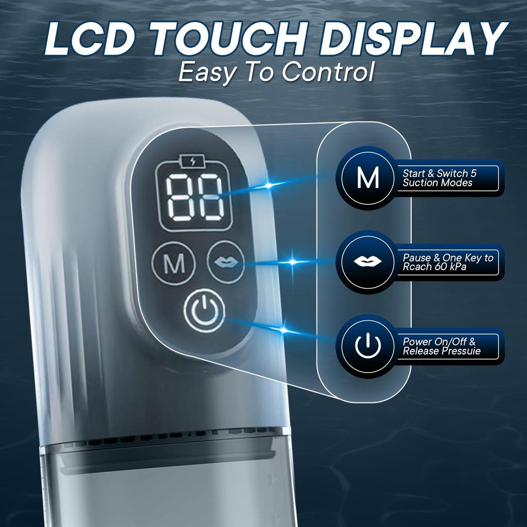 New LCD Electric Penis Pump Penis Enlargement Extend Pump Penis Trainer Sucking Male Masturbators Cup Dick Pump Sex Toys for Men