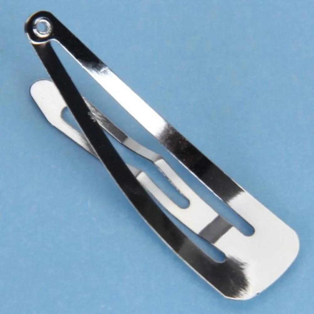 50 шт./лот Заколки для волос с зажимом серебристого тона 30 мм 40 мм 50 мм Крафт-бант для девочек, детей, бутик, аксессуары для волос, головной убор, подарки