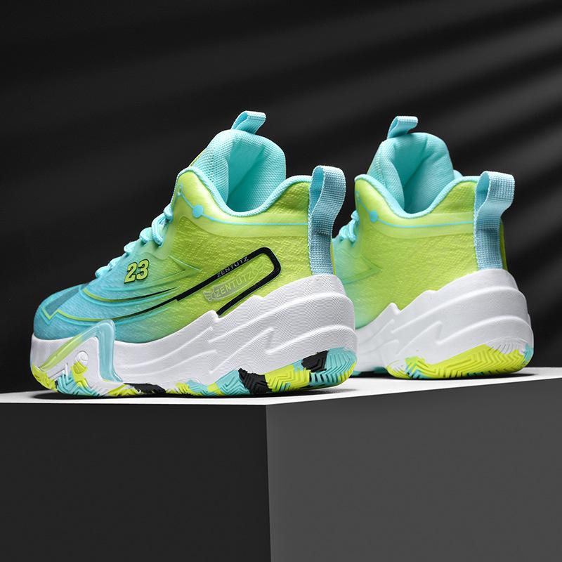 2025 New Shock-absorbing and Wear-resistant Actual Combat Mandarin Duck Basketball Shoes Men's and Women's Fashion Thick-soled Non-slip Casual Spo