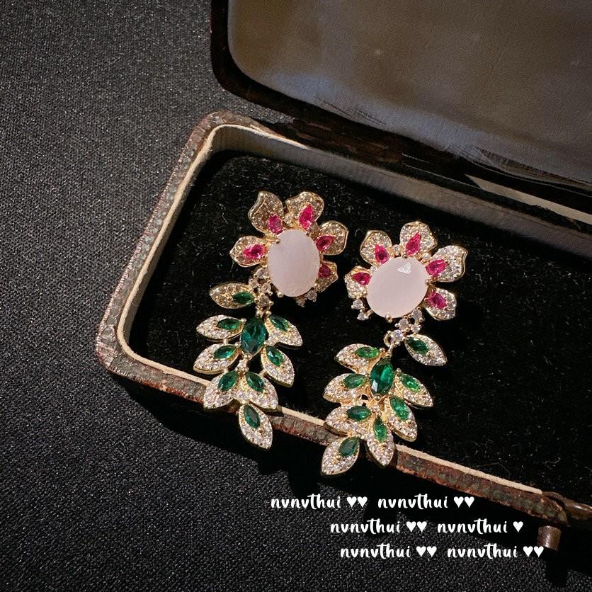 Серьги-цветы Haze Pink Gem от Years Beauty, винтажные, с покрытием 18 каратным золотом, серьги с цирконами в виде фиолетовых ресниц