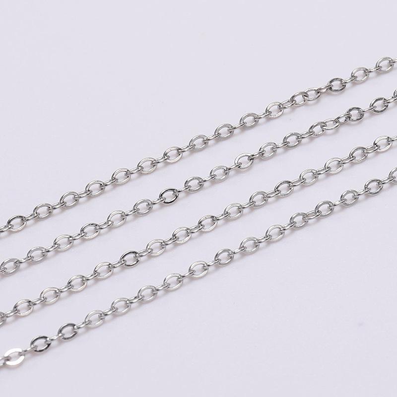 Плоская металлическая О-образная цепочка - тонкое ожерелье-крестик своими руками (1,5/2,0/2,5/3,5 мм)