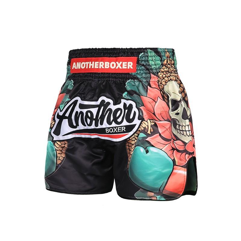 ANOTHERBOXER Шорты для боевых искусств с изображением черепа и Будды Муай Тайский бокс ММА Тренировочные Унисекс Высокопроизводительные Штаны для спортзала