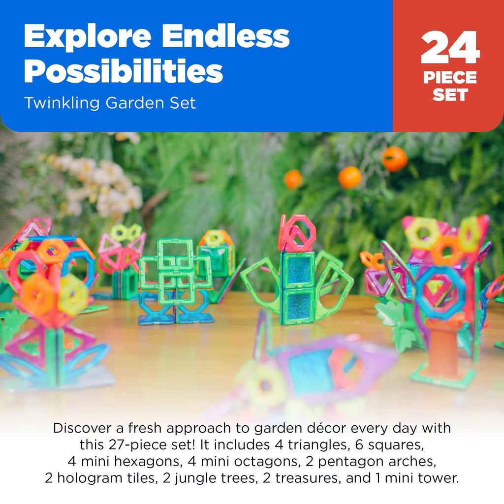 BorneLund MAGFORMERS Candy Garden Set [27 предметов] Развивающая игрушка для детей от 3 лет, магнит, магнитный блок, MF703021