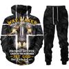Two Piece Set Christian Bible Faith Jesus God Men's Hoodie Suit Cool 3D Lion Printed Streetwear Couple Clothes Jogging Tracksuit