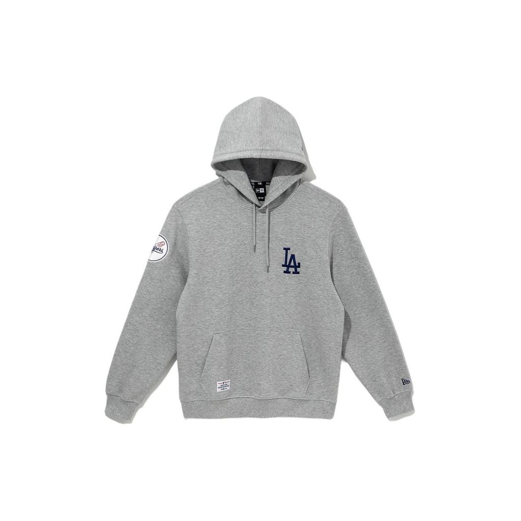 New Era MLB SS24 Худи с вышитым логотипом Los Angeles Dodgers, с длинным рукавом, мужское, серое, 14179208