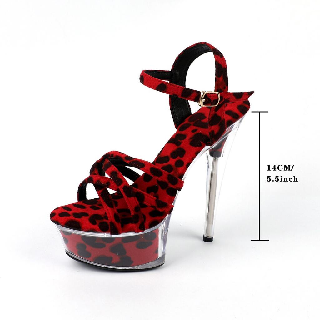 Women's Shoes Spring Clear Heels Sexy Sandals Slipper Girls Shoe for Party Club 14cm Heel 4cm Platform LFD-B3537