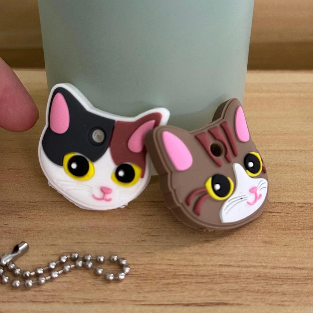 1&2 Pcs Cartoon Keychain Stitch Minnie Key Chains Spider Cartoon Man Cat Key Cover Caps Car Keychain Key Ring Holder Women