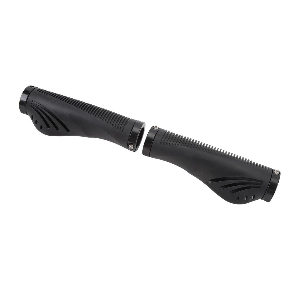 Cycle Handle Grips Aluminium Alloy and Rubber Double End Locking Mountain Cycle Handlebar Grips