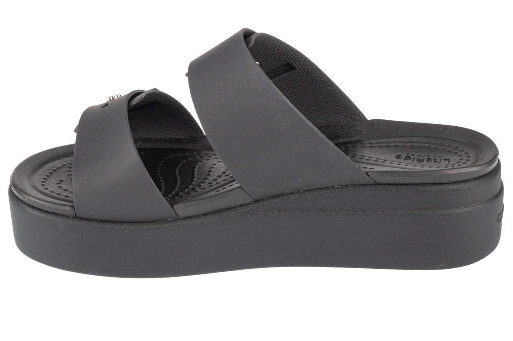 Crocs Босоножки на низкой танкетке Brooklyn, женские черные шлепанцы