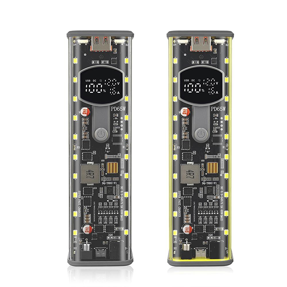 PD65W PD45W Ящик для хранения аккумуляторов 8 ячеек 18650 Корпус DIY Power Bank Набор Держатель аккумулятора USB Type C Быстрая зарядка Корпус