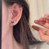 Blue Drop Glaze Butterfly Earrings for Women's Simple Niche Forest Series New Style Versatile