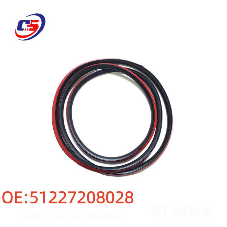 Compatible BMW Car Door Seal Strip - Part Numbers: 51227208028, 51337258329, 51337289609.