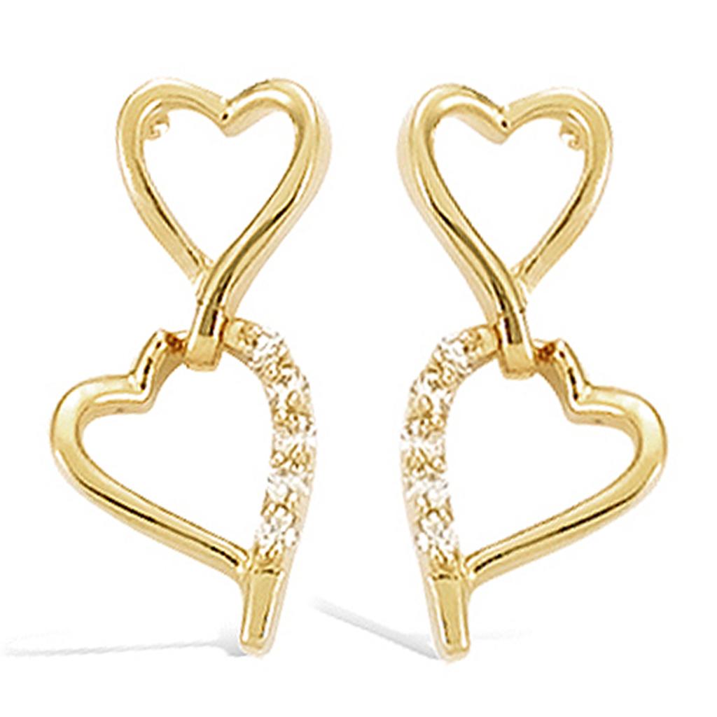 Les Trésors De Lily [H0439] - Gold Plated 'Love' Earrings White Gold - 20x9 Mm