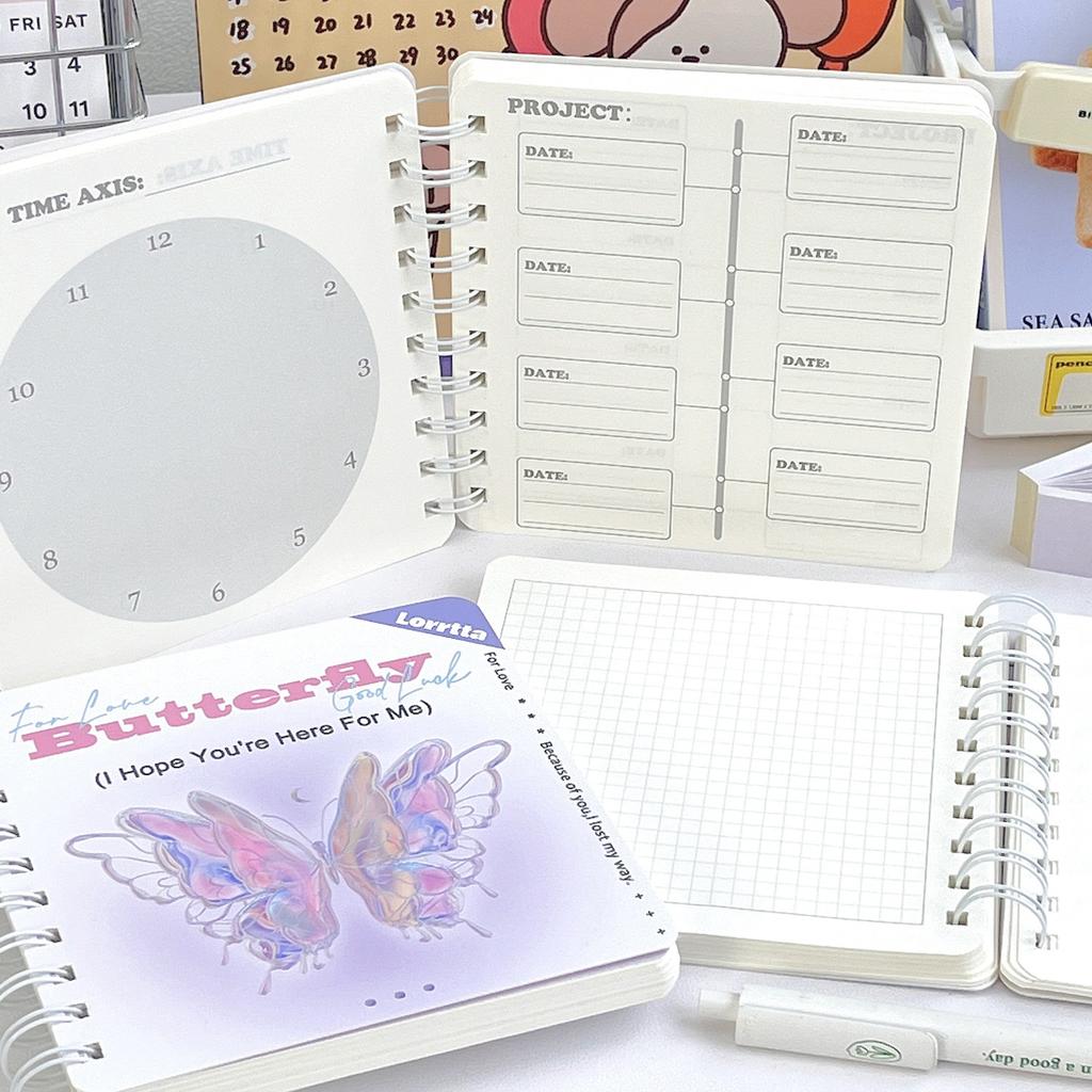 100 листов креативный блокнот Kawaii в американском стиле с бабочкой, расписание, альбом для вырезок, дневник, милые канцелярские принадлежности, блокнот для студентов