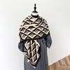 Plaid Simple Style Warm Thickened Scarf Women's Winter Advanced Sense Large Shawl Student Scarf Women