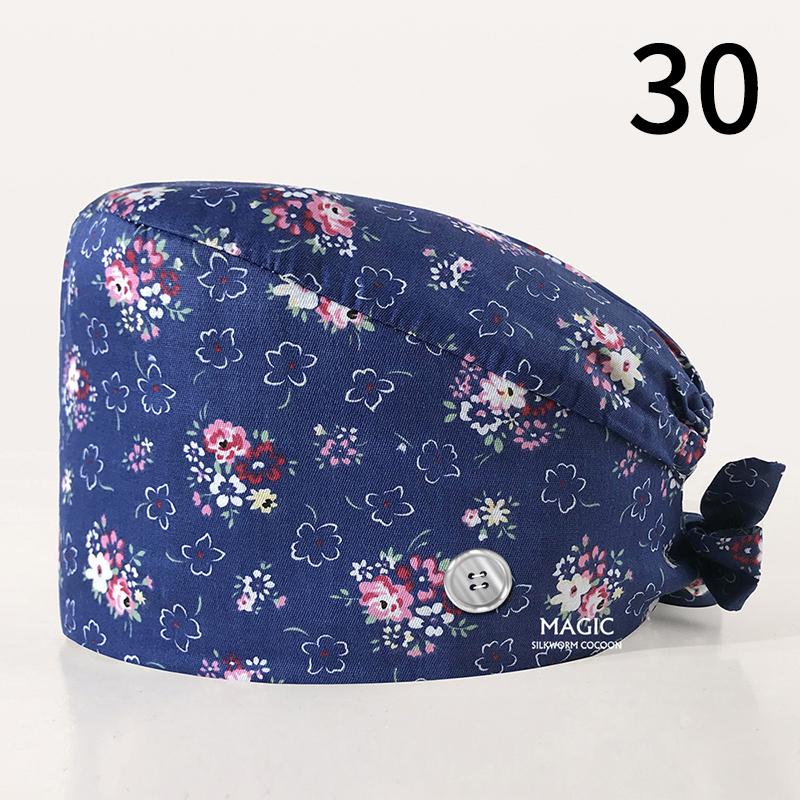 99 стилей эластичная шапка медсестры хирургическая шапка хлопковая маслостойкая пылезащитная регулируемая начес с принтом