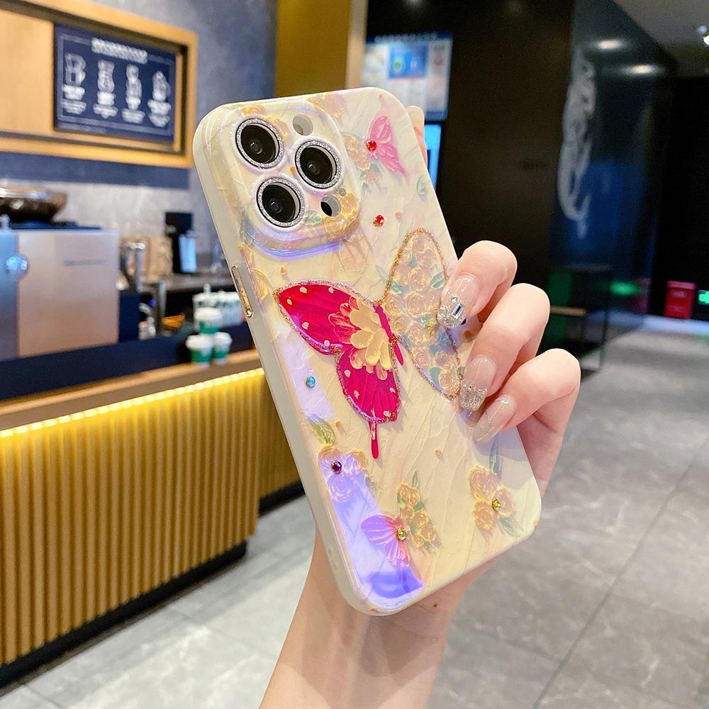 Для iPhone 15 Pro Max 14Plus 13promax 11 Модный красочный чехол с рисунком бабочки для iPhone 15 Plus 14 13 12 Pro Max Мягкий силиконовый чехол TPU