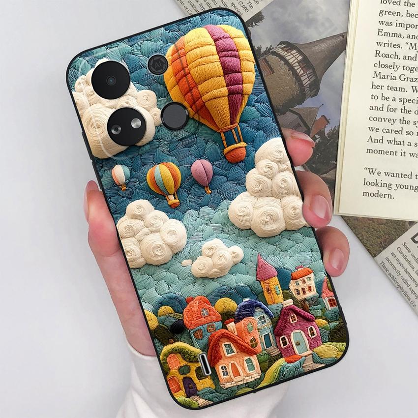 For Itel A04 A05s A16 A18 A23 A25 A26 A17 A33 A56 Phone Case Pretty Bow Pattern Fashion Shell Matte Silicone Anti Drop Protective Covers For Itel Capa