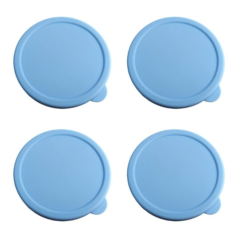 Multipurpose Silicone Jar Lid 4Pcs Set Airtight Glass Dessert Custard Cup Covers For Food Preservations And Organization