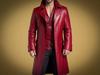 Trench Coat Men Handmade New Casual Formal Stylish Red Original Lambskin Leather