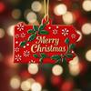 State Pride Christmas Pendant Merry Christmas in Golden Fonts U.S. States Patterns Holly Leaves Berries Snowflakes Xmas Ornament