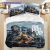 Survival Postapocalyptic World Bedding (1 * duvet cover + 2 * pillowcase, without core) 2D Flat Soft and comfortable Bedding set