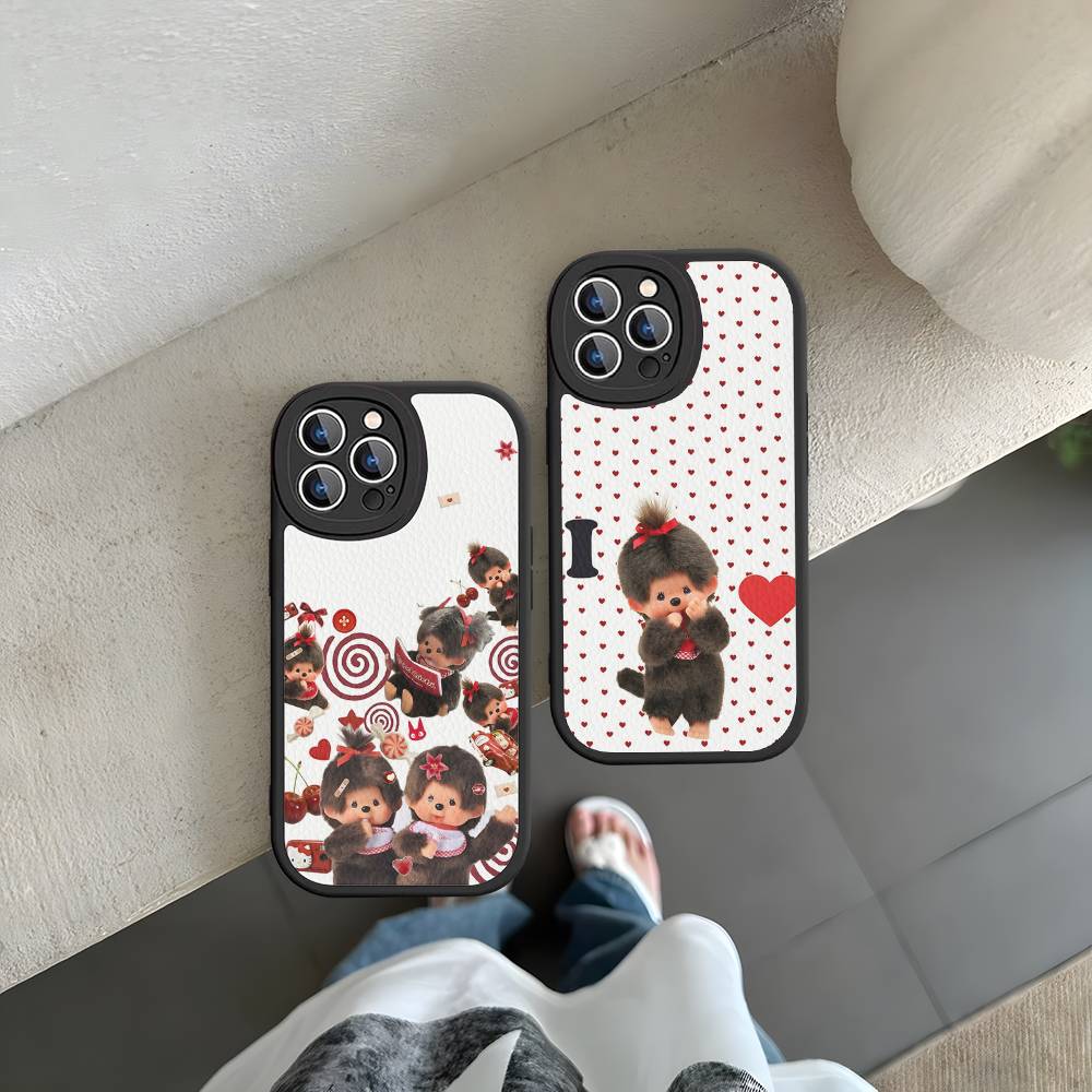 Милый Чехол для Телефона M-monchhichis-s Для IPhone 16 15 14 11 12 13 Pro Max Plus Задняя Кожаная Крышка