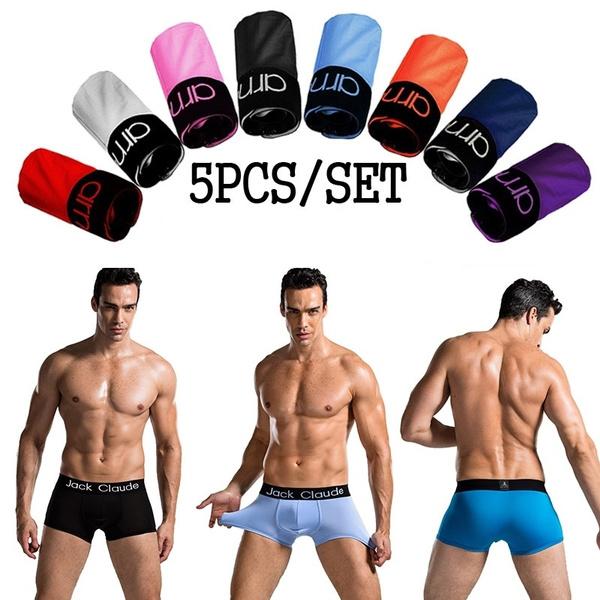 5 шт. мужские трусы-боксеры, хлопковые мягкие мужские боксеры, дышащее нижнее белье Ropa