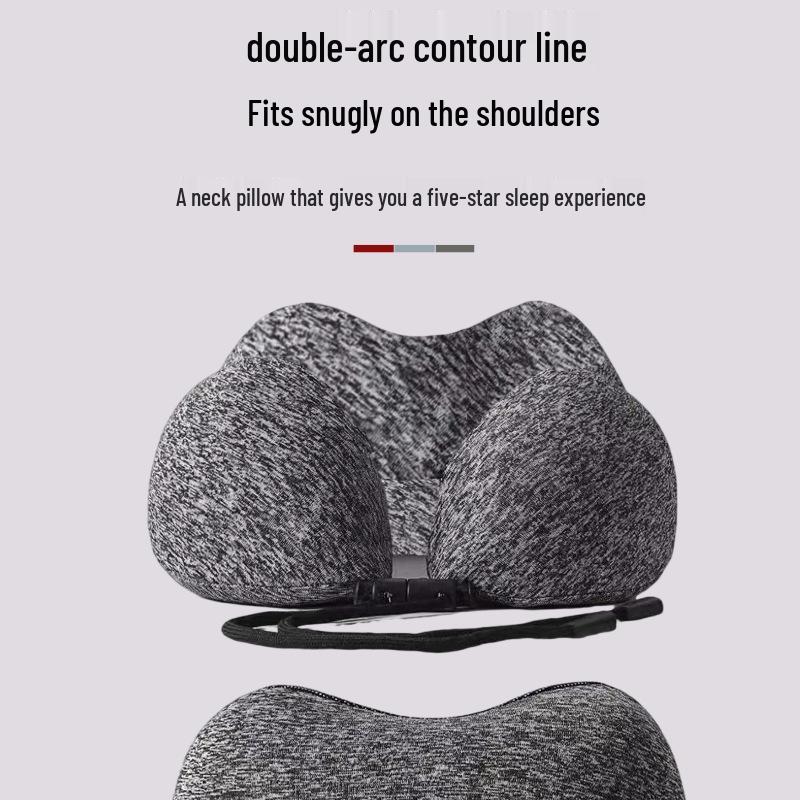 Портативная U-образная подушка с эффектом памяти для поддержки шеи для путешествий и офиса
