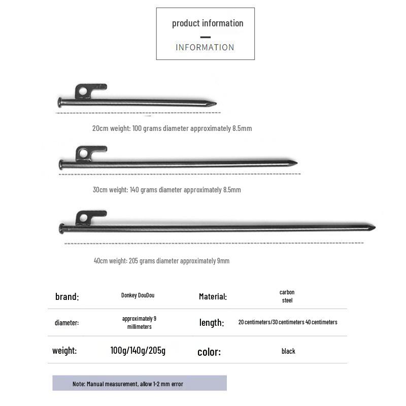 Windproof Camping Tent Peg and Rope Set