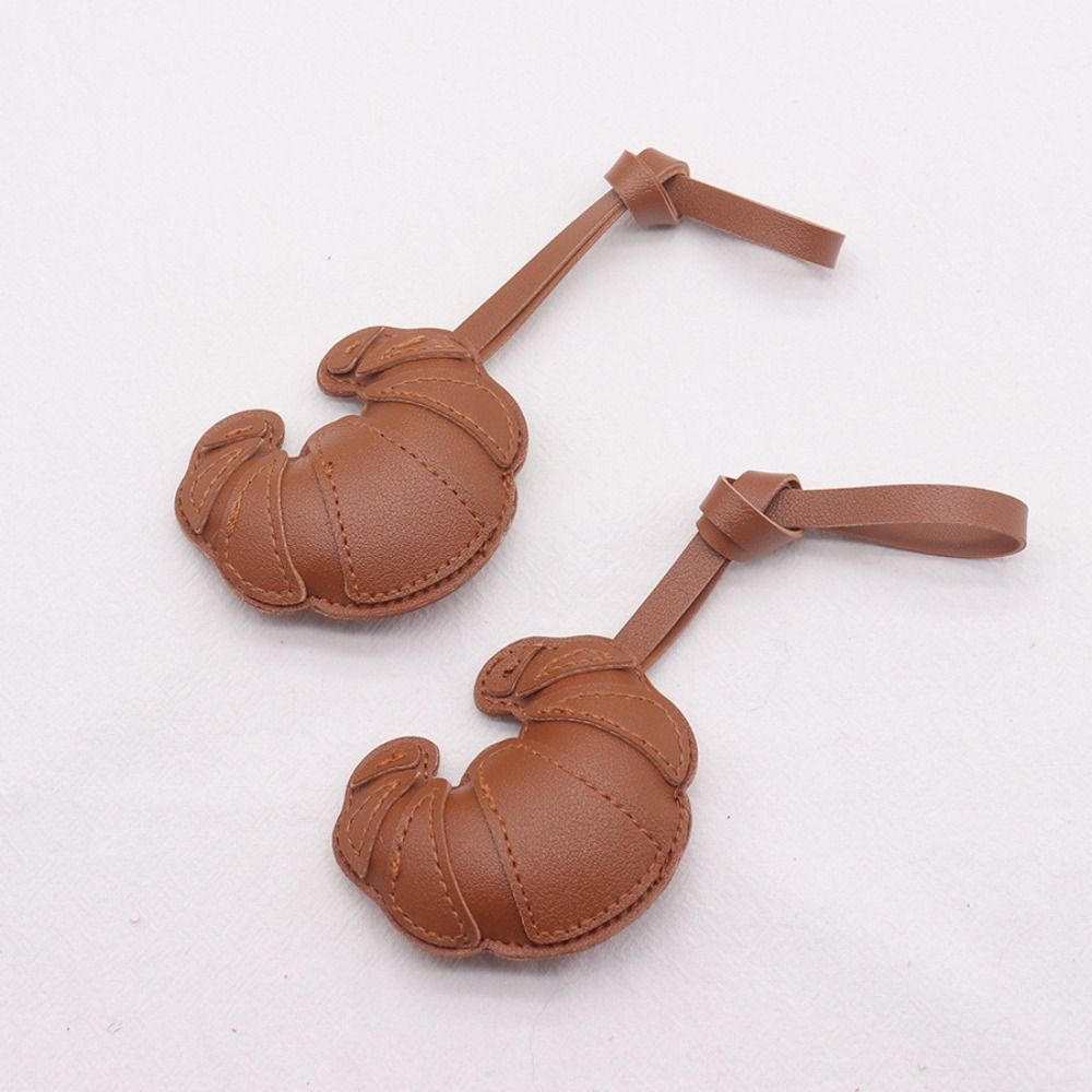 Cartoon Croissant Keychain PU Leather Bag Pendant Lovely PU Leather Hanger Women
