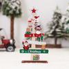 Desktop Christmas Tree Santa Claus DIY Decoration Wooden Christmas Signs Plaque Xmas Decoration 2023 New Years Party Gifts