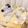1 Pair Invisible Socks All Match Elastic Breathable Short Weaving Sole Cool Polyester Transparent Design Women Socks Shoes Accessories