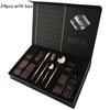 Luxury 24pcs Rose Gold Dinnerware Set Knife Fork Spoon Cutlery Set with Gift Box Stainless Steel Tableware Set Kitchen Flatware Dishwasher Safe