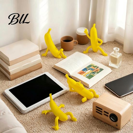 Innovative Gift for Friends 4PCS Funny Banana Man Figurine, 3D Printed Character Desktop Fun Office Desk Toys Ornaments, Novelty Cute Tabletop