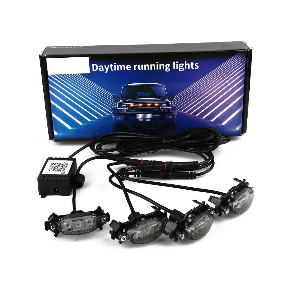 Комплект светодиодных фар для решетки RGB-цвета для Ford F150 F250 F350 для Toyota Универсальные светодиодные фары для передней решетки автомобилей 12 В