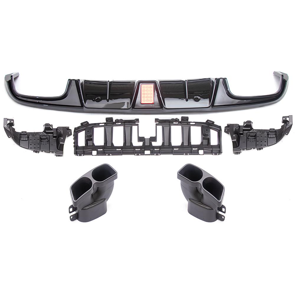 Compatible with 2015-2018 Mercedes-Benz C-Class W205 Two/Four-Door Brabus Rear Diffuser & Exhaust Tips.