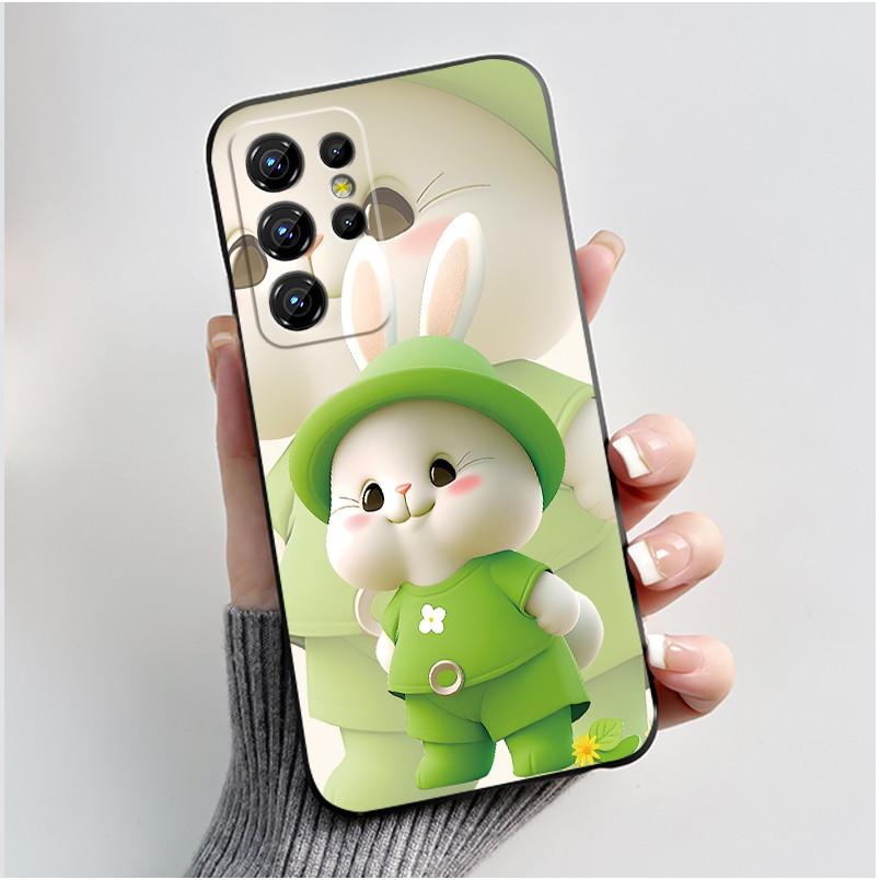 Чехол для Oukitel C1 Чехол для Oukitel C1 Pro Роскошный Милый Кролик с Сердечками Смешной Рисунок Черный ТПУ Мягкий Силикон Защитный Чехол для Телефона