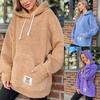 Fleece Women Sherpa Sweater Teddy Pullover Half Zipper Lambswool Fleece Tops Female Warm Coat Sweaters White Brown Hoodies