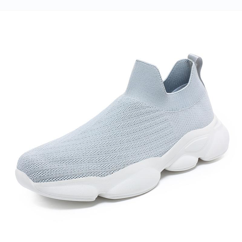 Large size fashionable men's shoes heightening lazy socks shoes couple simple casual fly-woven shoes