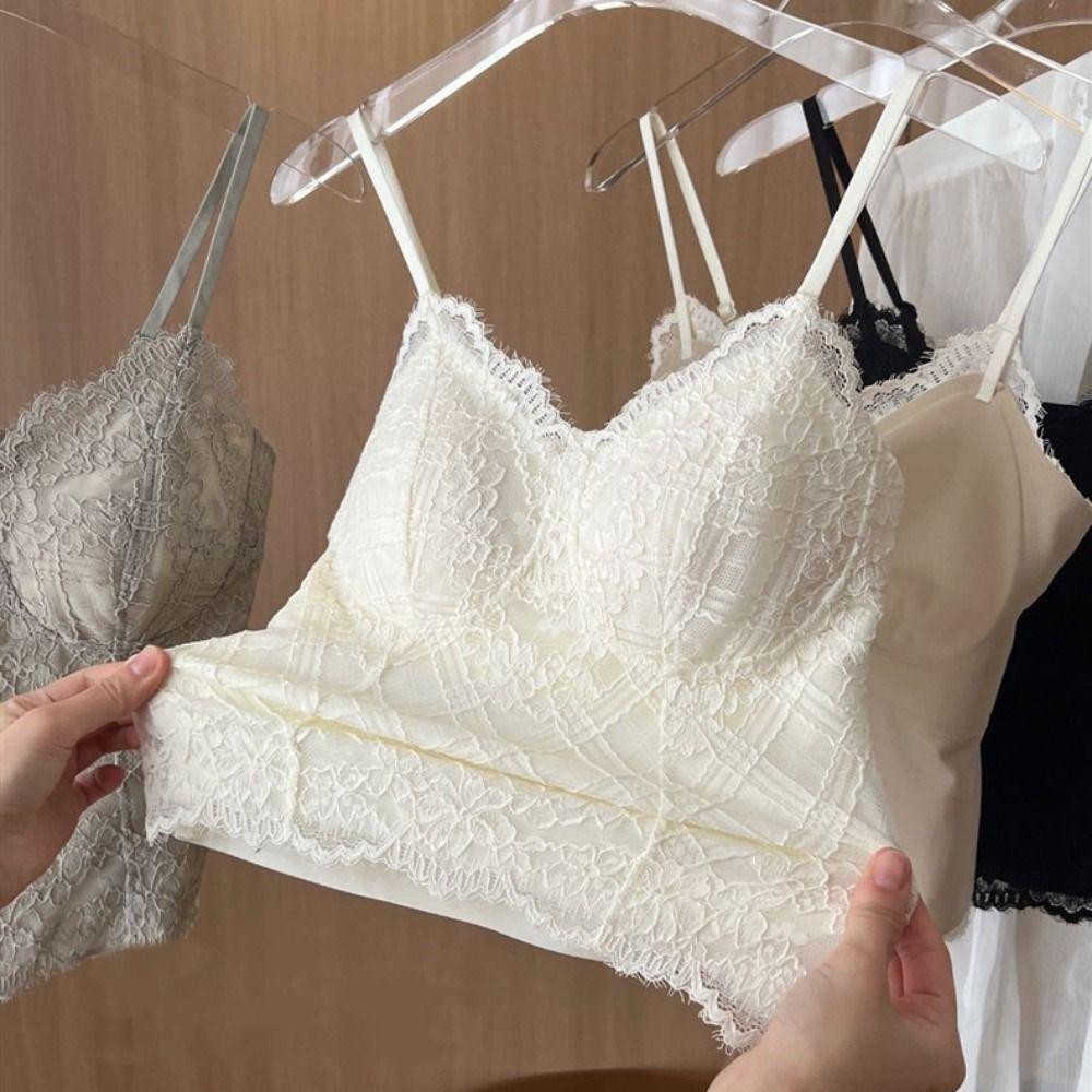 Transparent Lace Corset Fishbone Crop Tops Fashion Lace Camisole Travel