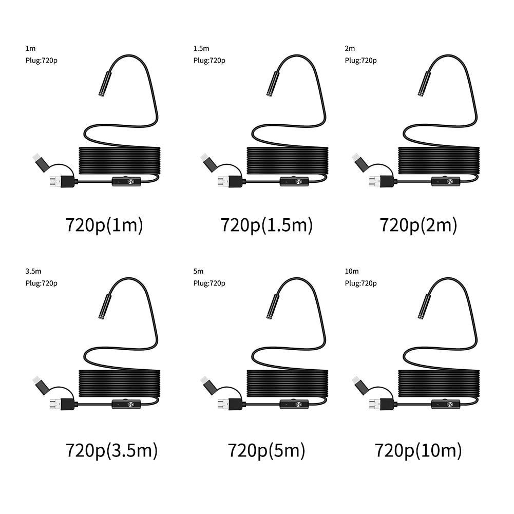 2021 Недавно обновленная 8-миллиметровая эндоскопическая камера HD coms-камера USB-эндоскоп с 8 светодиодами 1/2/3,5/5/10 м водонепроницаемым бороскопом IP67 для ПК на базе Android