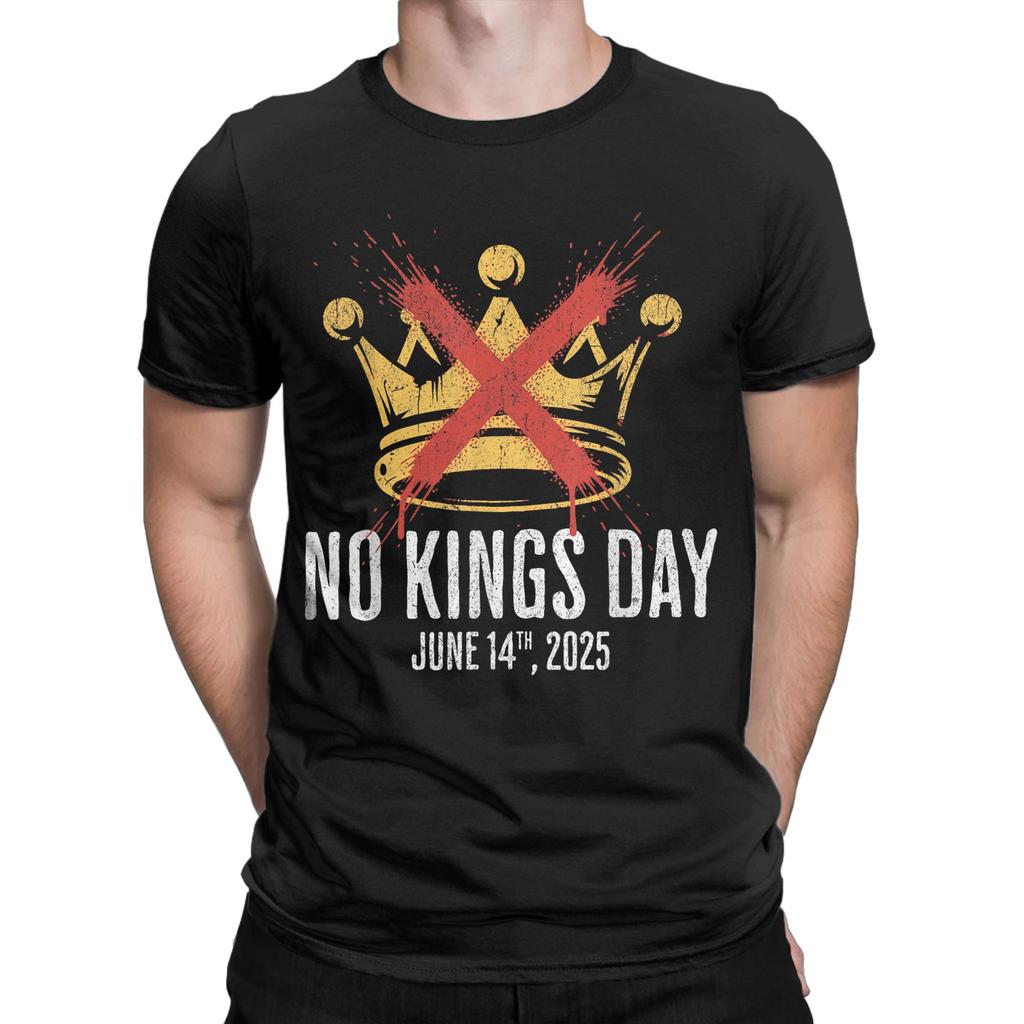 Men's T-Shirt No Kings Day October 18 2025 Crazy Cotton Tees Short Sleeve Rejecting King T Shirts Crew Neck merch Gift Idea