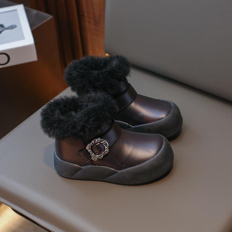 New Autumn and Winter Boots for Girls, Mid Size Children's Snow Boots with Soft Sole, Anti Slip and Plush, Thick Cotton for Children's Shoes