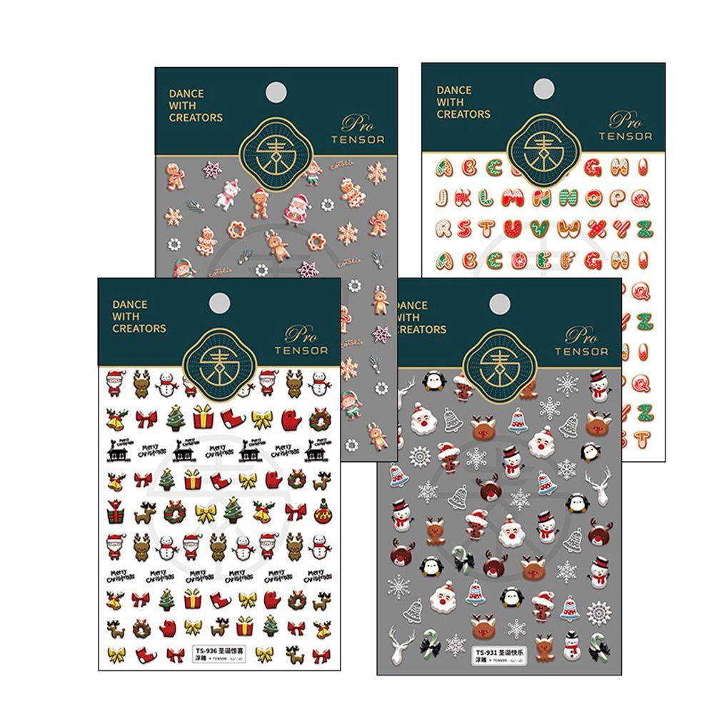 Дизайн ELK DIY Украшение для ногтей Рождественский нейл-арт 5D Рельефные наклейки для ногтей Маникюрные аксессуары