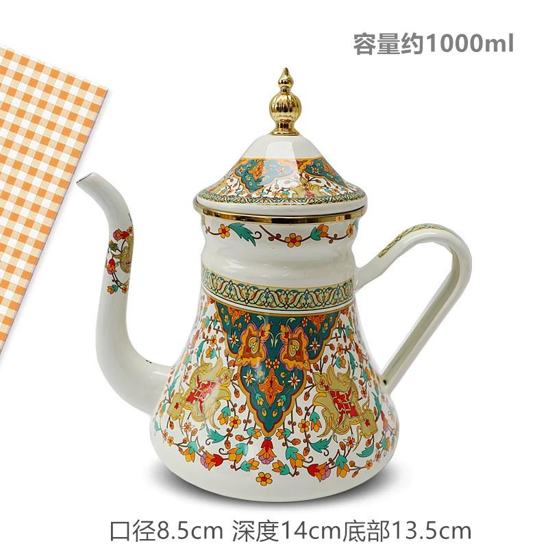 Винтажный эмалированный кофейник и чайник для индукционной плиты, подходит для использования в отеле и дома