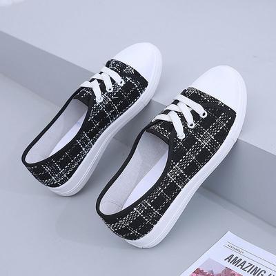 Летние новые парусиновые туфли для женщин, модные и дышащие туфли One Step для женщин, универсальные туфли на плоской подошве для студенток