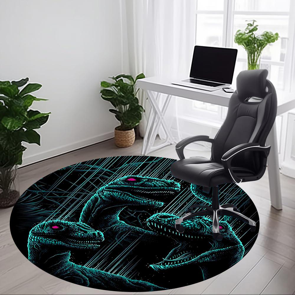 1pc Jurassic Dinosaurs Office Round Area Rug, Under Office Chairs Bedroom Living Room Home Decor a0926105